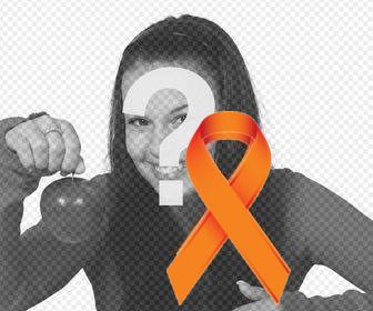 fita da laranja em apoio luta leucemia colocar suas fotos