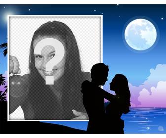 pares romanticos sob o luar onde voce pode colocar sua foto