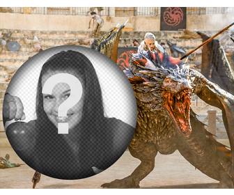 envie sua foto com khaleesi e seu dragão em uma cena game of thrones
