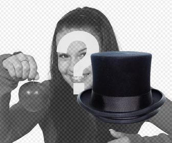 um chapeu alto preto com etiqueta elegante
