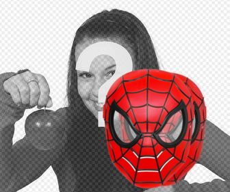 coloque spiderman mascara com efeito fotos on-line