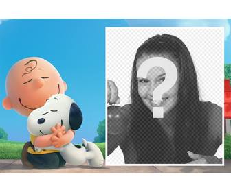 melhores amigos snoopy e charlie brown o acompanham na sua foto