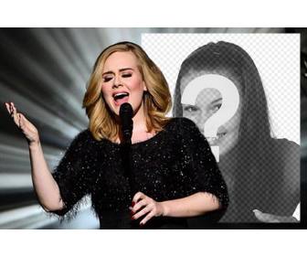 efeito da foto editavel com adele cantando fazer upload sua foto