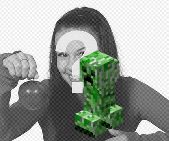 etiqueta com creeper minecraft suas fotos