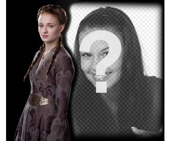 efeito da foto editavel colocar sua foto ao lado sansa stark