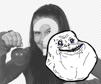 efeito da foto com o meme do forever alone colar em suas fotos