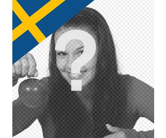 efeito foto colocar bandeira da suecia canto sua foto