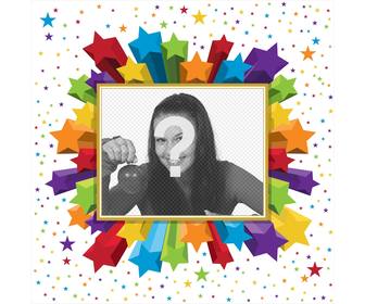 retangulares photo frame estrelas coloridas voce pode usar sua foto do perfil