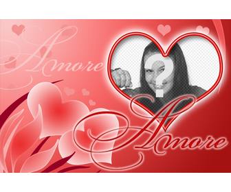 coracão cartão postal em forma amor colocar imagem sua amada