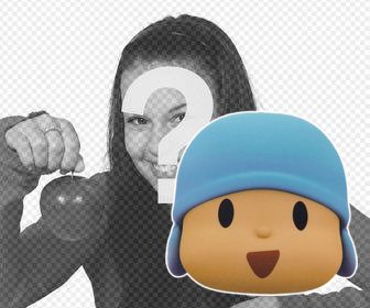 etiqueta pocoyo rosto adicionar qualquer lugar em suas fotos