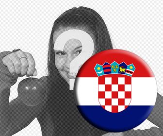 botão com bandeira da croacia adicionar as suas fotos uma etiqueta carregar