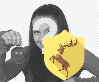 efeito da foto adicionar o escudo da baratheon casa em suas fotos