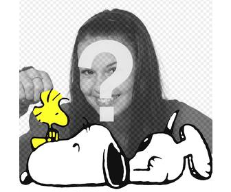 efeito editar com sua foto e com snoopy e woodstock