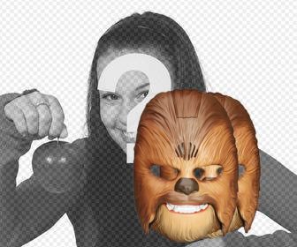 coloque em suas fotos do chewbacca mascarar com efeito da foto colar