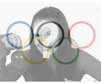bandeira com o simbolo jogos olimpicos um filtro colocar em sua foto