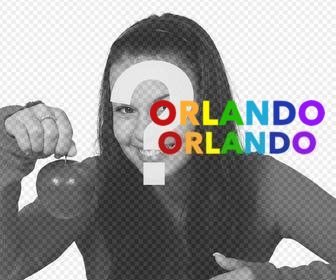 etiqueta em linha colar orlando em suas fotos com cores do arco-iris