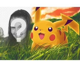 foto efeito adicionar pikachu em sua foto on-line