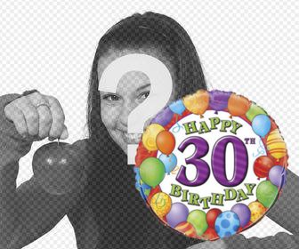 autocolante decorativo comemorar um aniversario 30 anos com sua foto