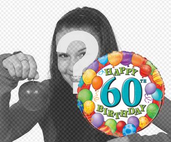 balão colorido comemorar o 60 aniversario adicionando-o seu