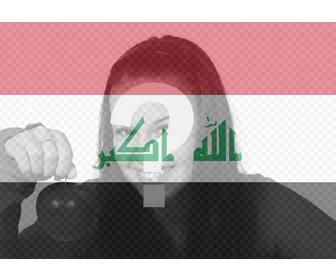 filtro gratuito sua foto com bandeira do iraque