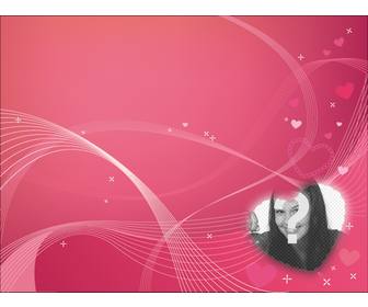 felicita deste valentim com cartão com um coracão rosa uma moldura fotomontagem online gratis e pode enviar e-mail