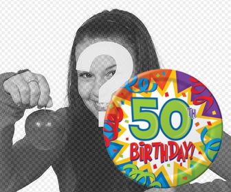 efeito foto decorar suas fotos com um balão festa 50 aniversario