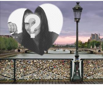 efeito da foto com ponte cadeados do amor em paris adicionar seu