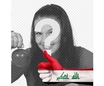 efeito da foto adicionar em suas fotos uma mão com bandeira do iraque