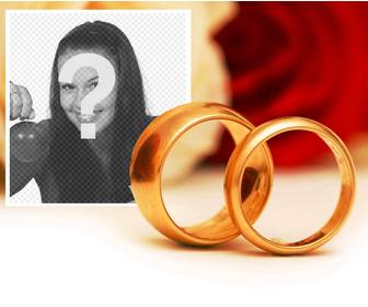 efeito romantico envolvimento com dois aneis ouro adicionar um