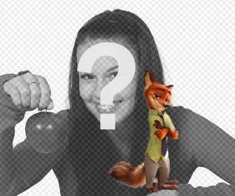 cole nick wilde raposa zootopia em suas fotos com efeito