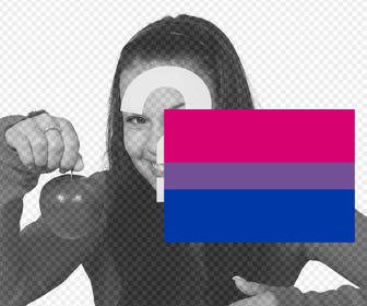 bandeira da bissexualidade colar em fotos uma etiqueta em linha