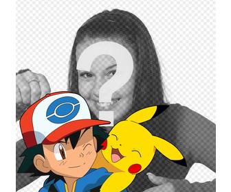 efeito com ash e pikachu onde voce pode adicionar sua foto efeito foto em linha