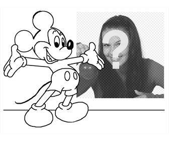 carregue sua foto e pintar mickey mouse com efeito foto efeito
