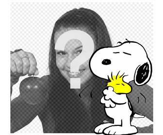 frame das criancas com amigos snoopy e woodstock adicionar sua foto