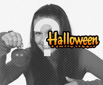 decore suas fotos com palavra halloween uma etiqueta em linha