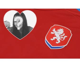 suporta equipa futebol da republica checa com fotomontagem editavel