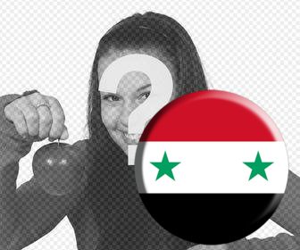 botão colar em suas fotos com bandeira da siria