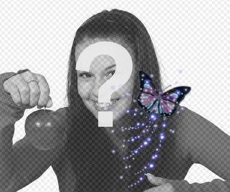 borboleta com glitter ficar em suas fotos o efeito photo
