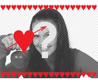 cartão do amor com coracões onde voce pode adicionar uma moldura fotografia