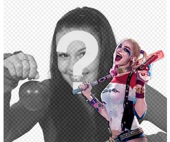 fotomontagem colocar sua foto ao lado do vilão harley quinn