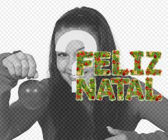 texto feliz natal decorados com festão natal adicionar em sua foto