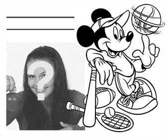 envie sua foto desenho mickey e imprimi-lo colorir