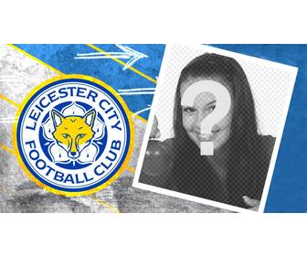 cubra foto fãs da equipe leicester personalizar fotomontagem