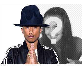 sua foto com o cantor pharrell williams