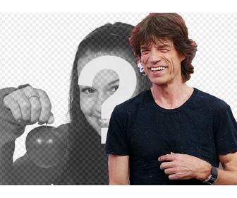 Crie uma foto montagem com o famoso cantor Mick Jagger dos Rolling Stones
