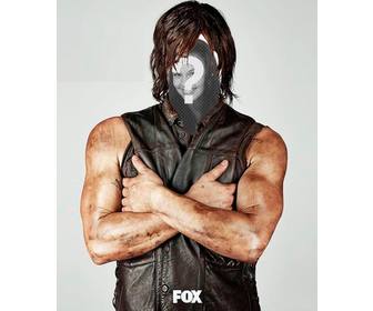 Fotomontagem para colocar seu rosto em Daryl Dixon de Thewalking Dead