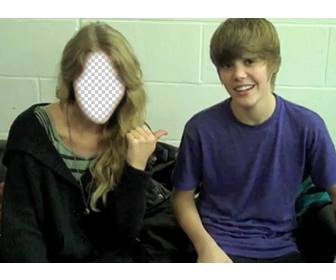 fotomontagem justin bieber menino com menina loira colocar seu rosto