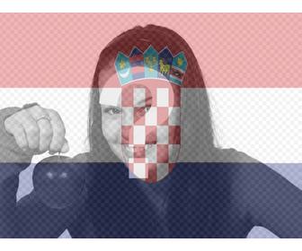 colagem fotos mistura da bandeira da croacia juntamente com foto voce carrega