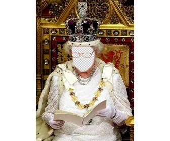 neste fotomontagem voce sera rainha da inglaterra sentado em seu trono real