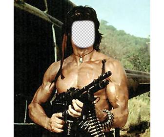 fotomontagem voce pode colocar o rosto voce quer no corpo rambo